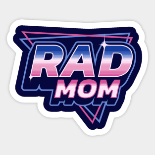 Rad Mom - 80's Retro Vintage Retrowave Mother's Day Sticker